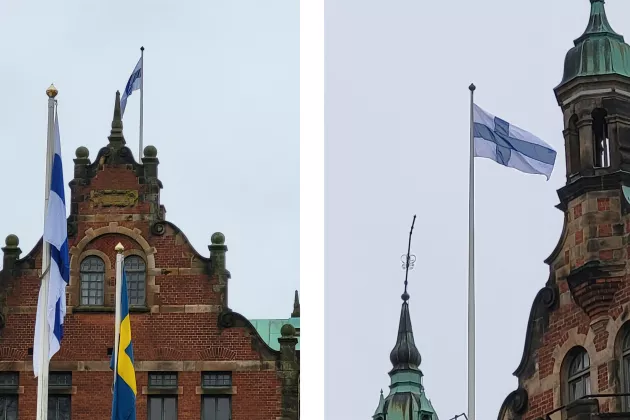 Buildings with flags