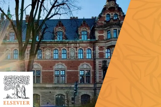 Poster with photo, logo and orange colour