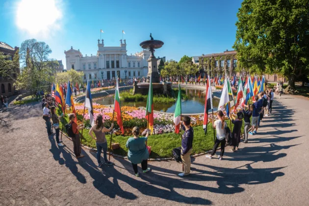 Parade with flags