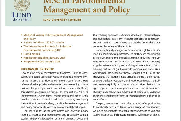 Screen dump of a fact sheet